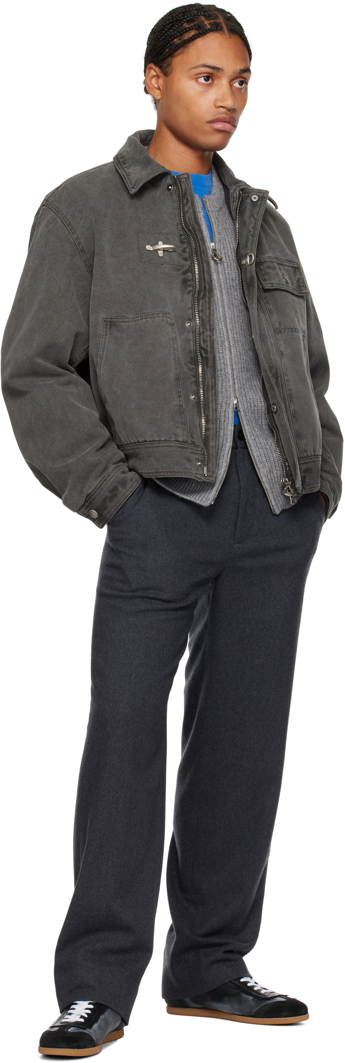 Solid Homme Gray Garment Dyeing Loop Jacket