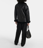 Blancha Shearling-trimmed leather jacket