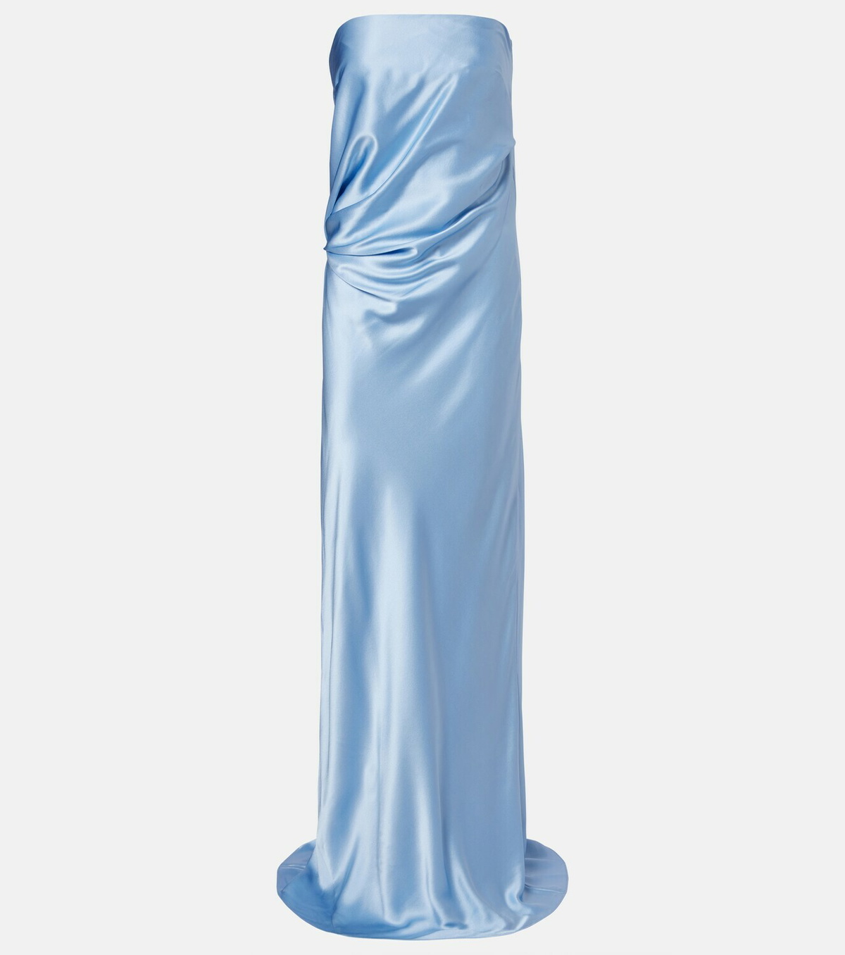 The Sei Draped silk charmeuse bustier gown