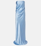 The Sei Draped silk charmeuse bustier gown