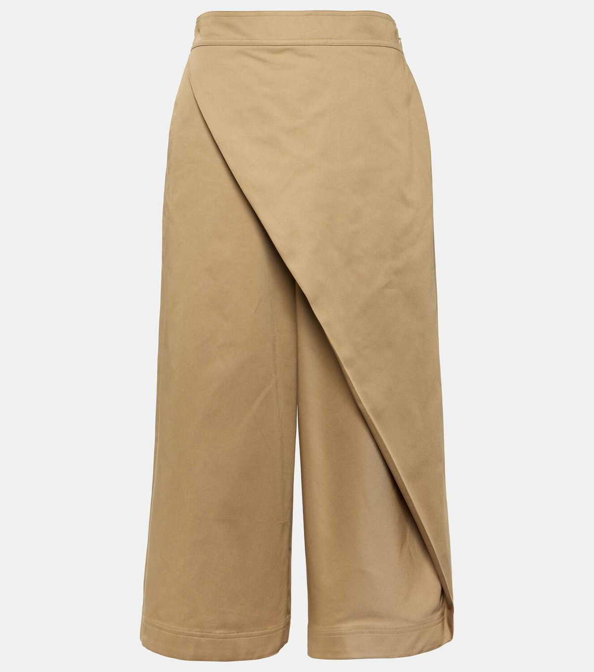 Loewe Wrap-detail cotton drill cropped pants