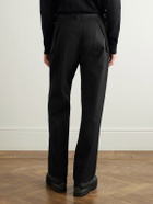 ROA - Slim-Fit Straight-Leg Logo-Embroidered Belted Cotton-Blend Twill Trousers - Black