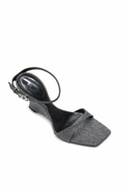 Diesel D-Amber-Wedge sandals in Lurex fabric - Sandals Womens in Silver