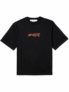 Off-White - Embellished Printed Cotton-Jersey T-Shirt - Black