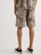 OrSlow - Straight-Leg Printed Woven Drawstring Shorts - Brown
