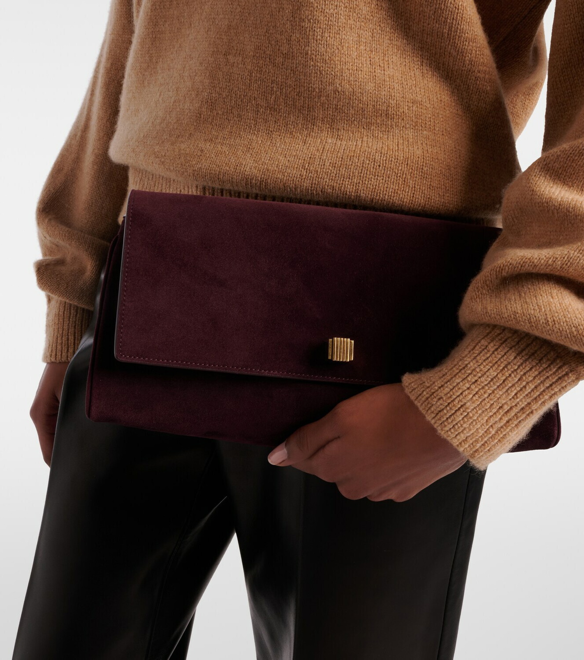 Khaite Audrey suede clutch