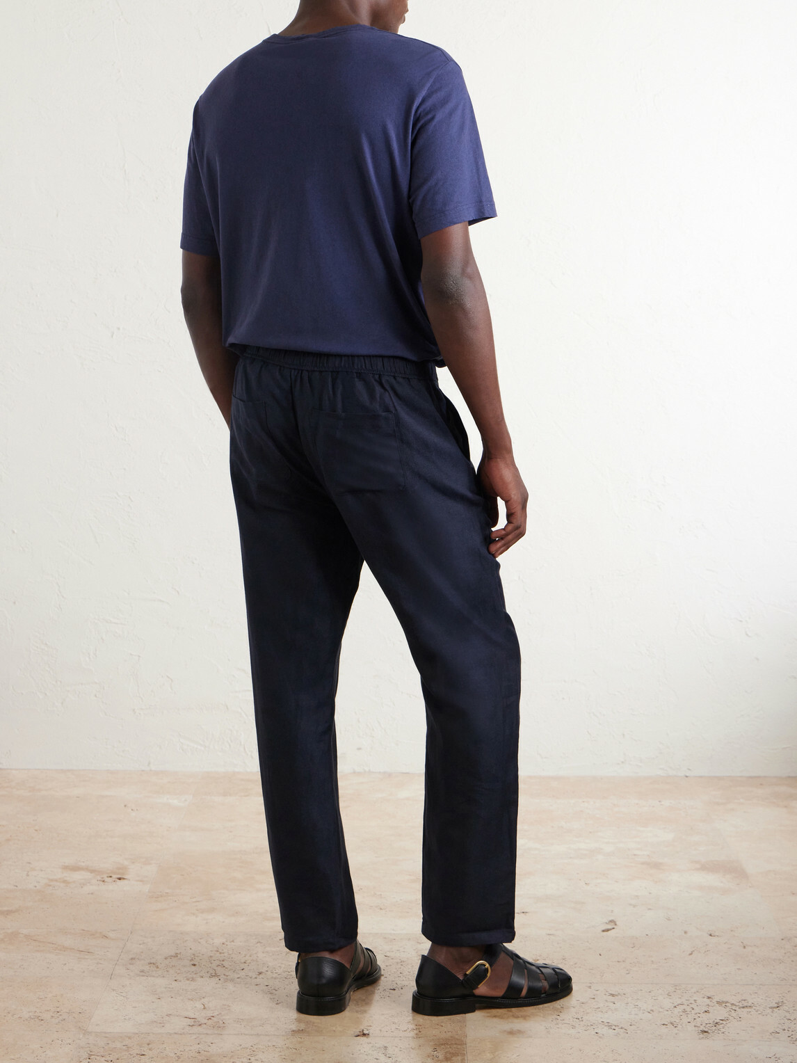 Frescobol Carioca - Mendes Straight-Leg Linen and Cotton-Blend Twill Drawstring Trousers - Blue