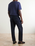 Frescobol Carioca - Mendes Straight-Leg Linen and Cotton-Blend Twill Drawstring Trousers - Blue