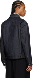 Dries Van Noten Blue Contrast Stitch Denim Jacket