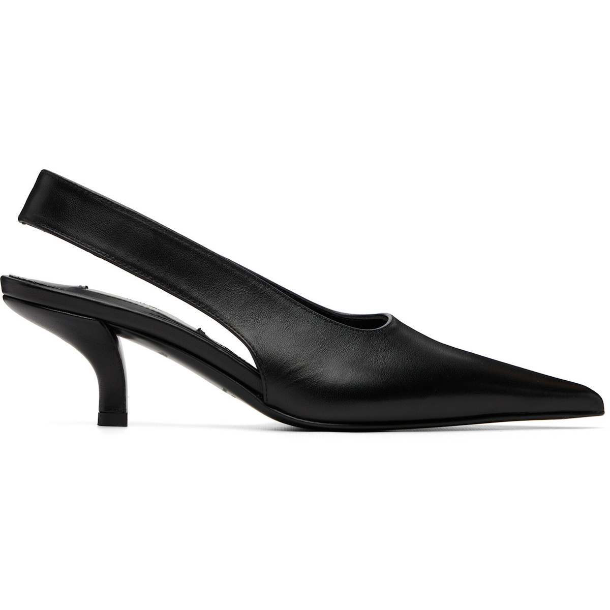 TOTEME Black Classic Leather Slingback Heels