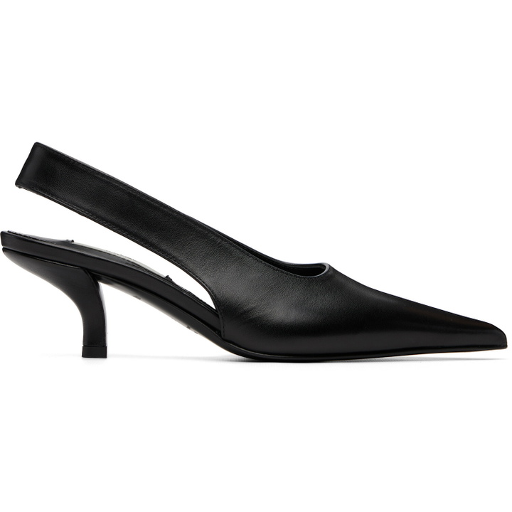 Photo: TOTEME Black Classic Leather Slingback Heels