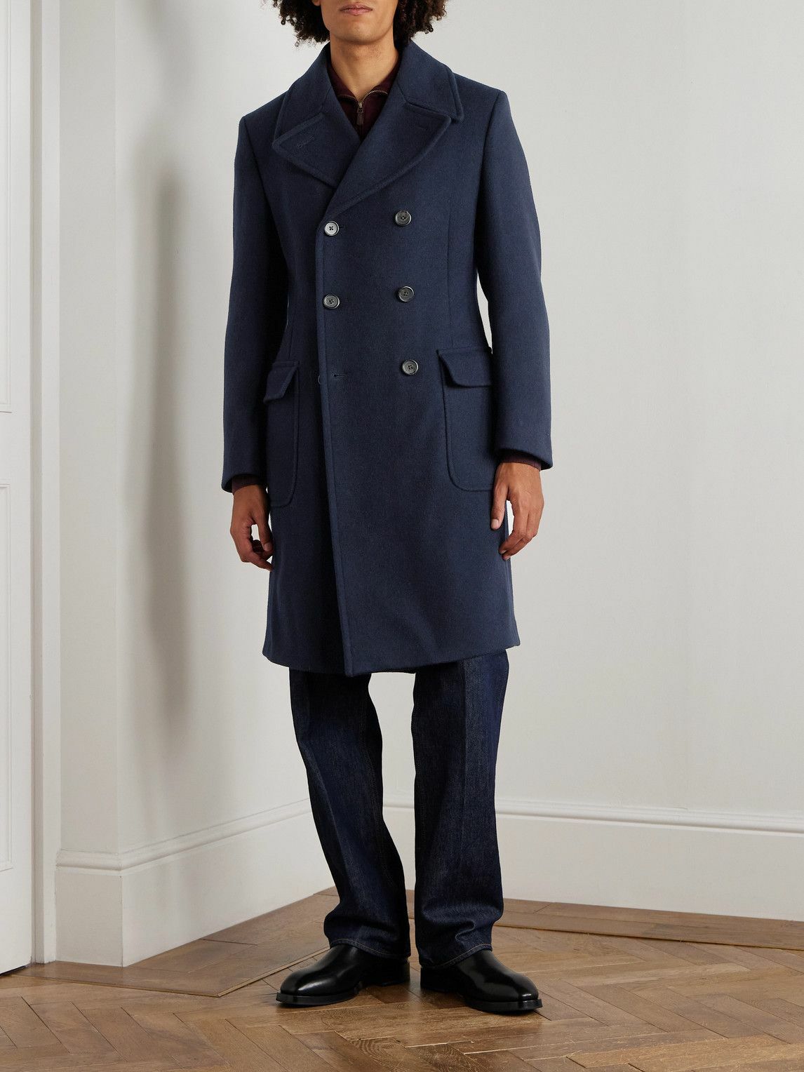 Polo Ralph Lauren - Slim-Fit Double-Breasted Wool-Blend Coat - Blue