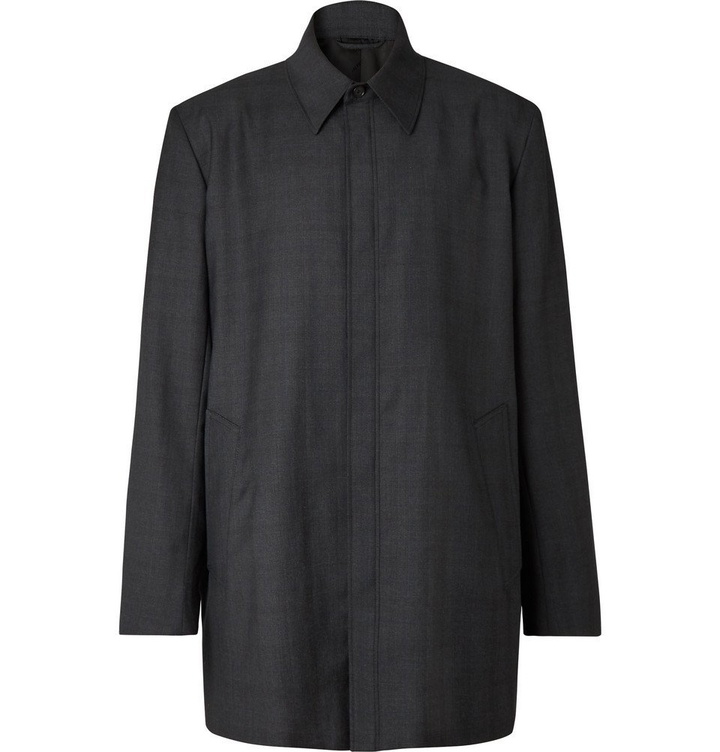 Photo: Balenciaga - Oversized Prince of Wales Checked Virgin Wool Overshirt - Gray