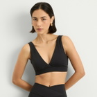 TALA Women's Dayflex V Neck Sports Bra in Shadow Black