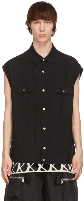 Photo: Rick Owens Black Crepe Jumbo Over Shirt