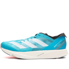 Adidas Men's Adizero Takumi Sen 9 Sneakers in Ftwr White/Core Black/Lucid Cyan