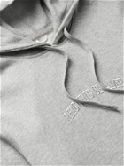 REIGNING CHAMP - Slim-Fit Logo-Embroidered Loopback Pima Cotton-Jersey Hoodie - Gray