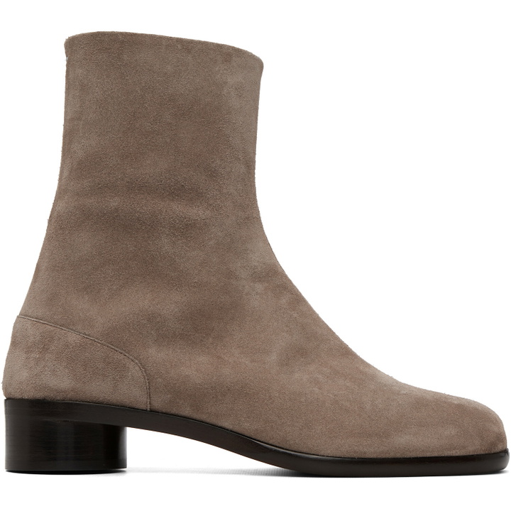 Photo: Maison Margiela Taupe Tabi Ankle Boots