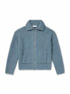 LE 17 SEPTEMBRE - Wool-Blend Bouclé Zip-Up Cardigan - Blue