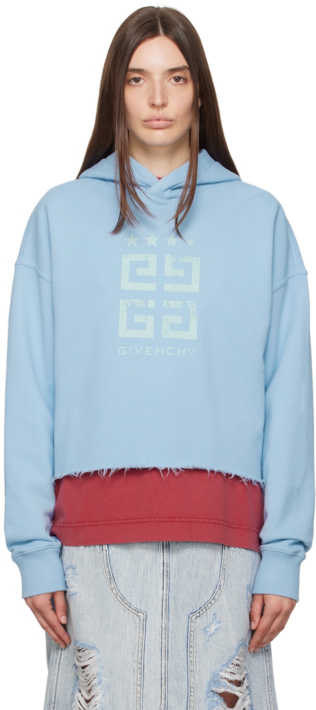 Givenchy Blue Printed Hoodie Givenchy