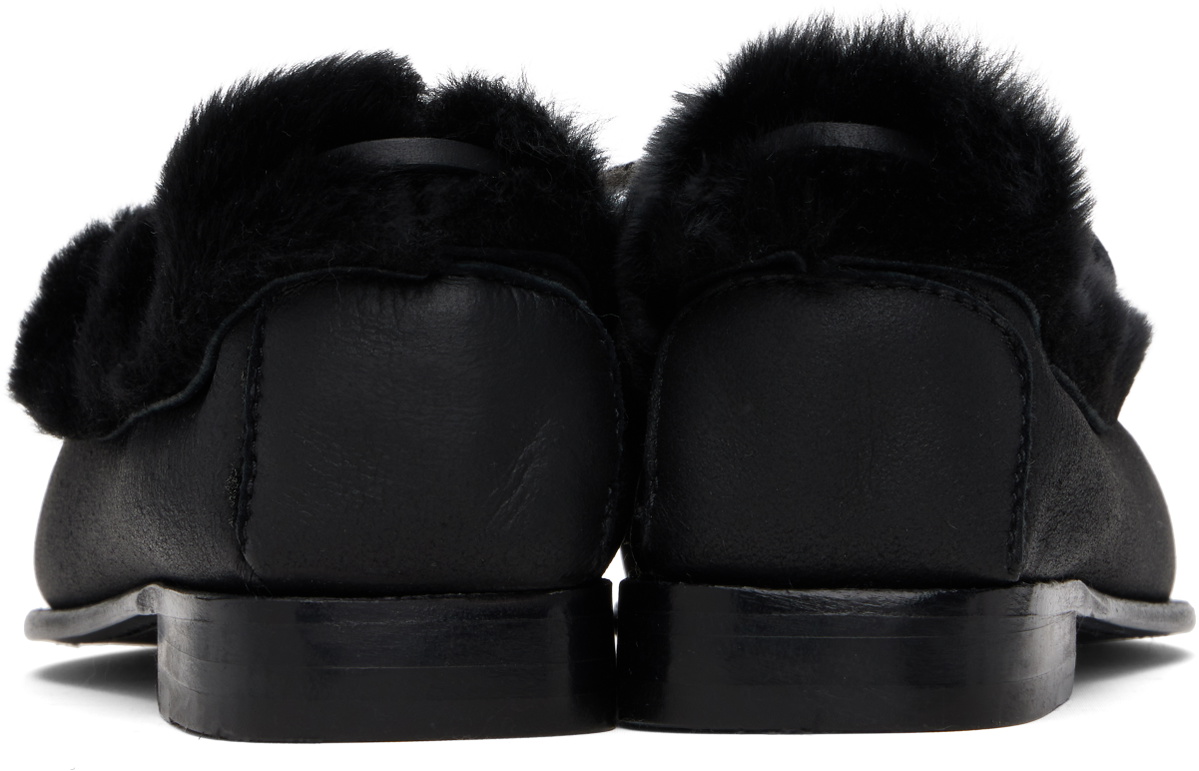 HEREU Black Tilla Shearling Loafers