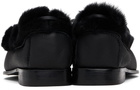 HEREU Black Tilla Shearling Loafers