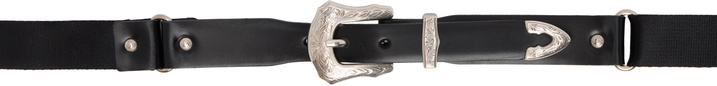 Photo: Toga Pulla Black Leather Nylon Chain Belt