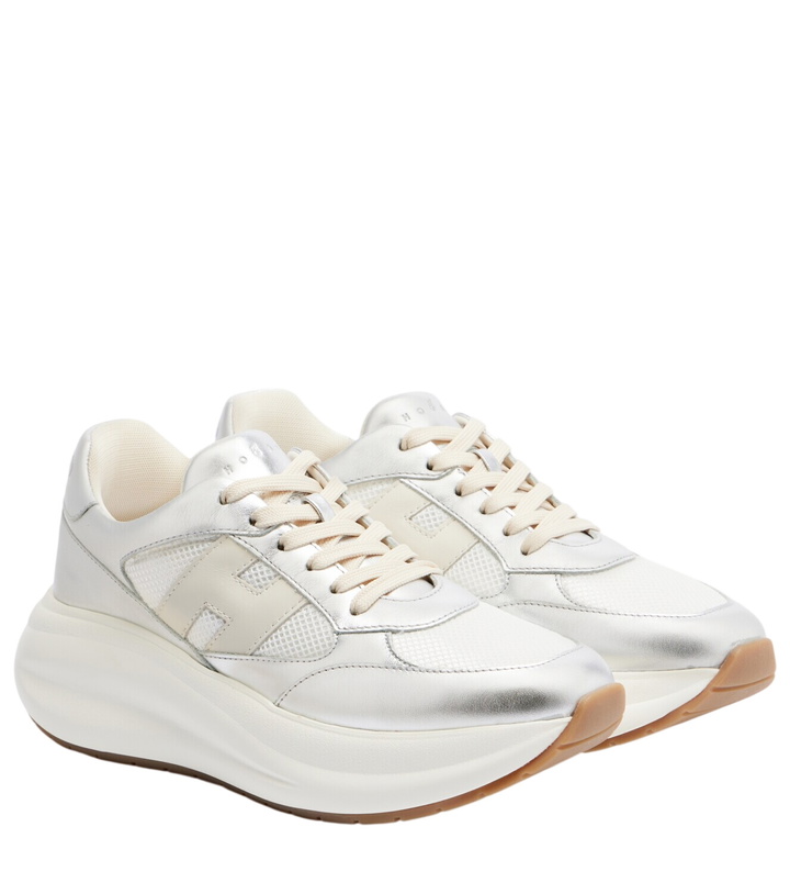 Photo: Hogan Maxi I Active leather-trimmed sneakers