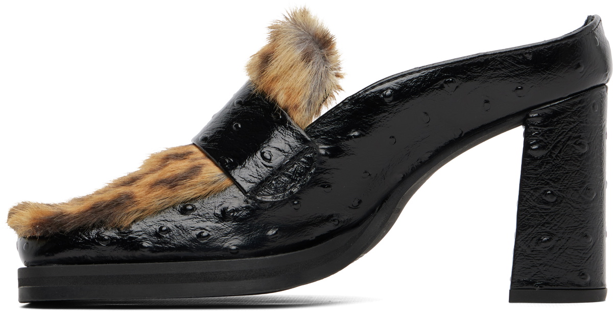 Martine Rose Black Champagne Cap Square Toe Heels