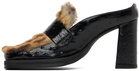 Martine Rose Black Champagne Cap Square Toe Heels