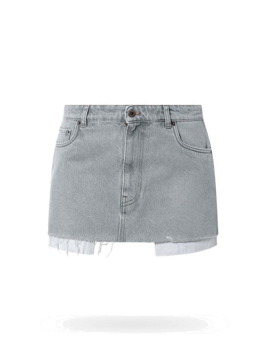 ミニスカート MiuMiu Dark grey mohair blend mini skirt miu-miu--Cotton-Mini-Skirt.jpeg
