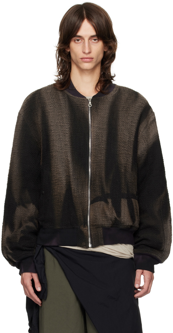 JiyongKim Black Sun-Bleached Flight Bomber Jacket JiyongKim