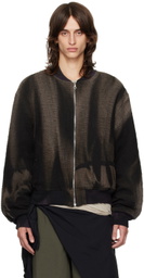 JiyongKim Black & Brown Sun-Bleached Bomber Jacket