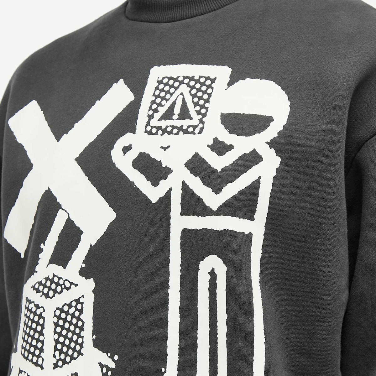 Lo-Fi Men's Identification Crew Sweatshirt in Washed Black
