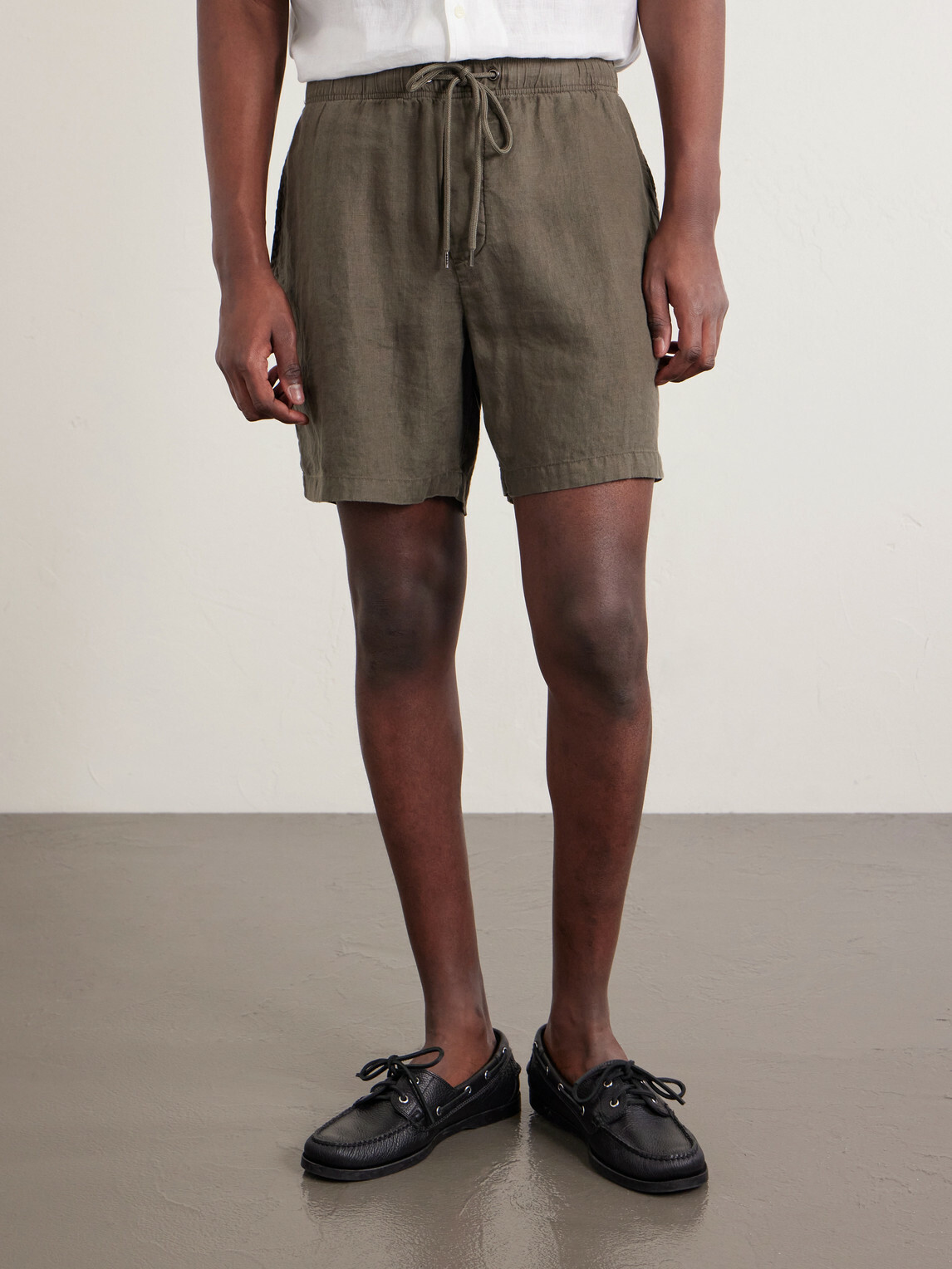 James Perse - Straight-Leg Garment-Dyed Linen Drawstring Shorts - Green