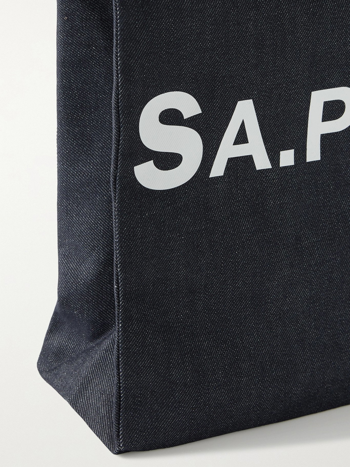 A.P.C. - Sacai Holly Logo-Print Nylon-Trimmed Denim Tote Bag