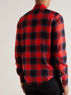 SAINT LAURENT - Slim-Fit Checked Woven Shirt - Red