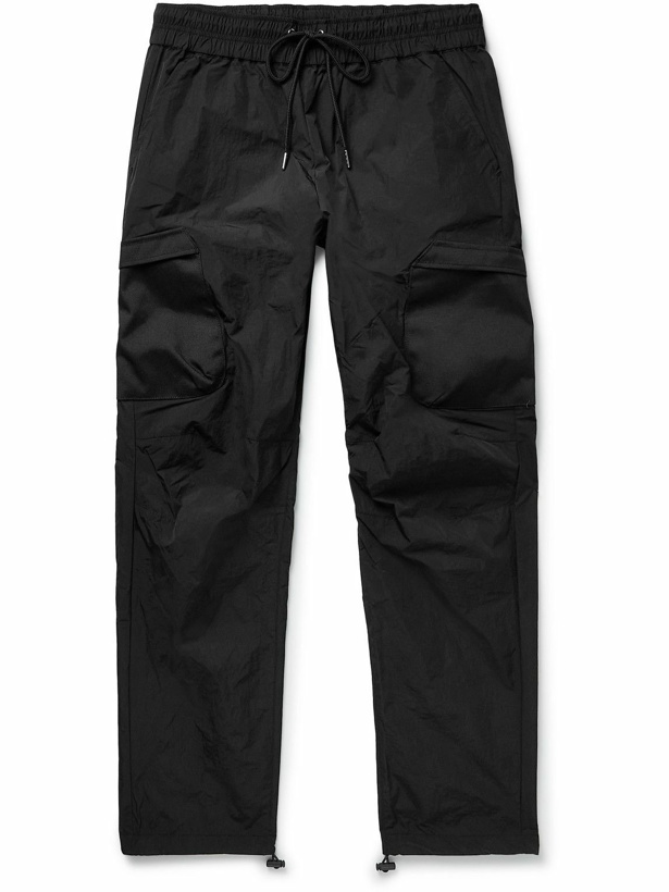 Photo: John Elliott - Himalayan Straight-Leg Canvas-Panelled Nylon Cargo Trousers - Black