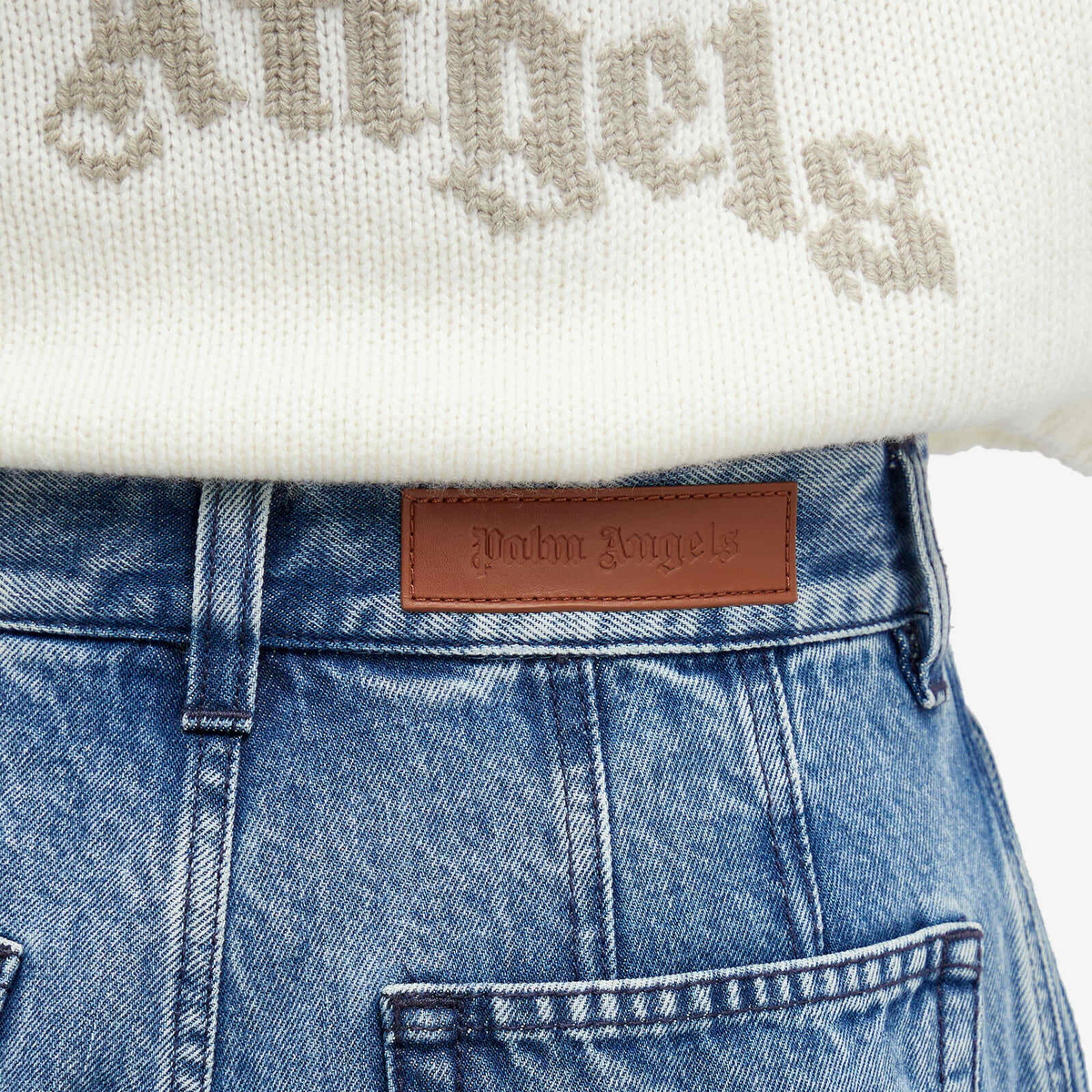 Palm Angels Women's Jungle Baggy 5 Pockets in Blue/Green