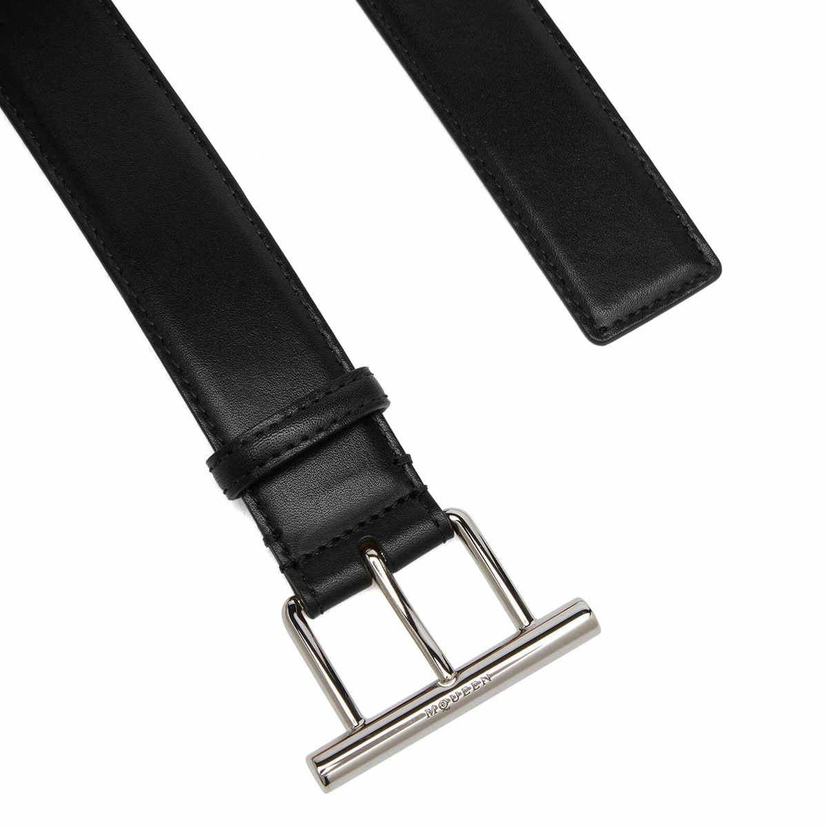 Alexander McQueen Men's Sling Belt in Black/Silver