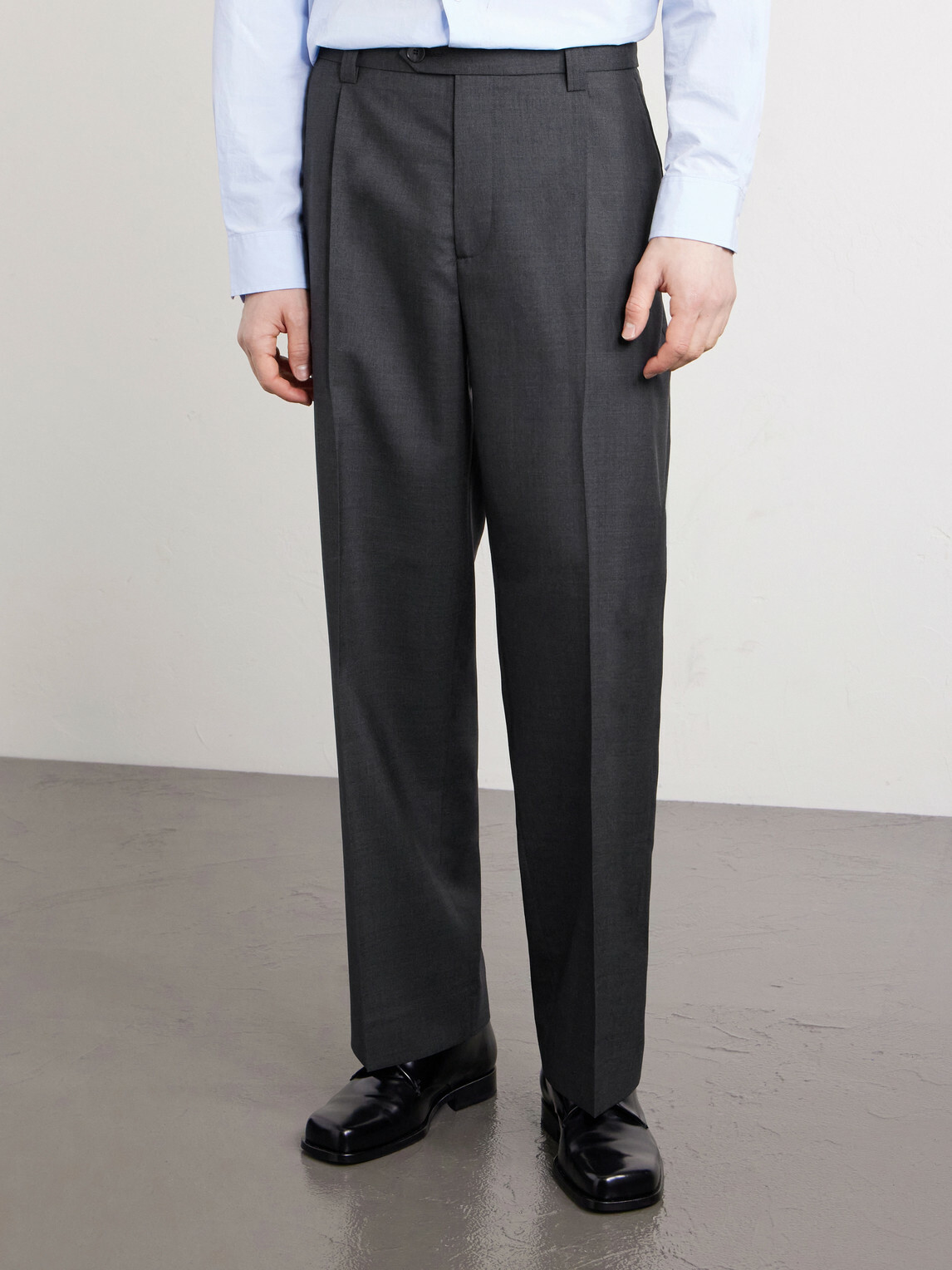 mfpen - Service Pleated Wool Trousers - Gray