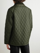 Burberry - Padded Corduroy-Trimmed Quilted Shell Jacket - Green