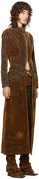 Masha Popova Brown Flocked Denim Jacket
