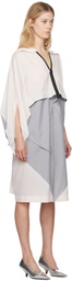 132 5. ISSEY MIYAKE Gray & Off-White Convex Midi Dress