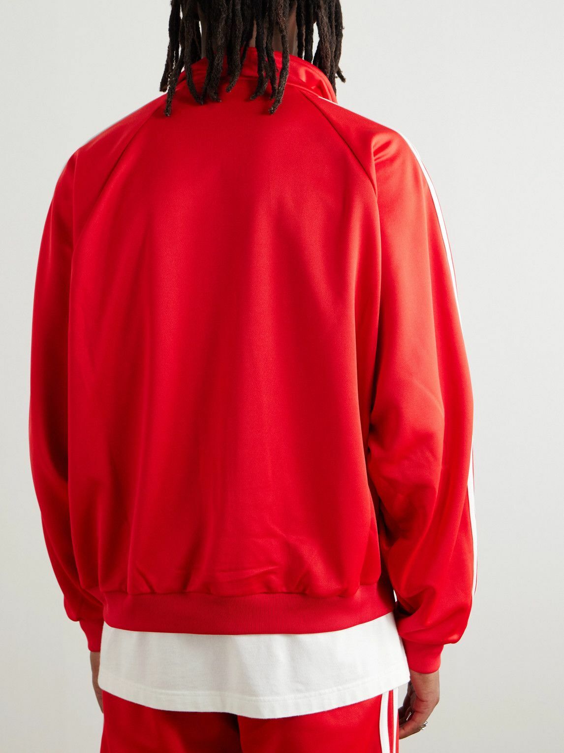 SAINT Mxxxxxx - Logo-Embroidered Striped Jersey Track Jacket - Red