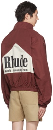 Rhude Burgundy & White Paneled Jacket