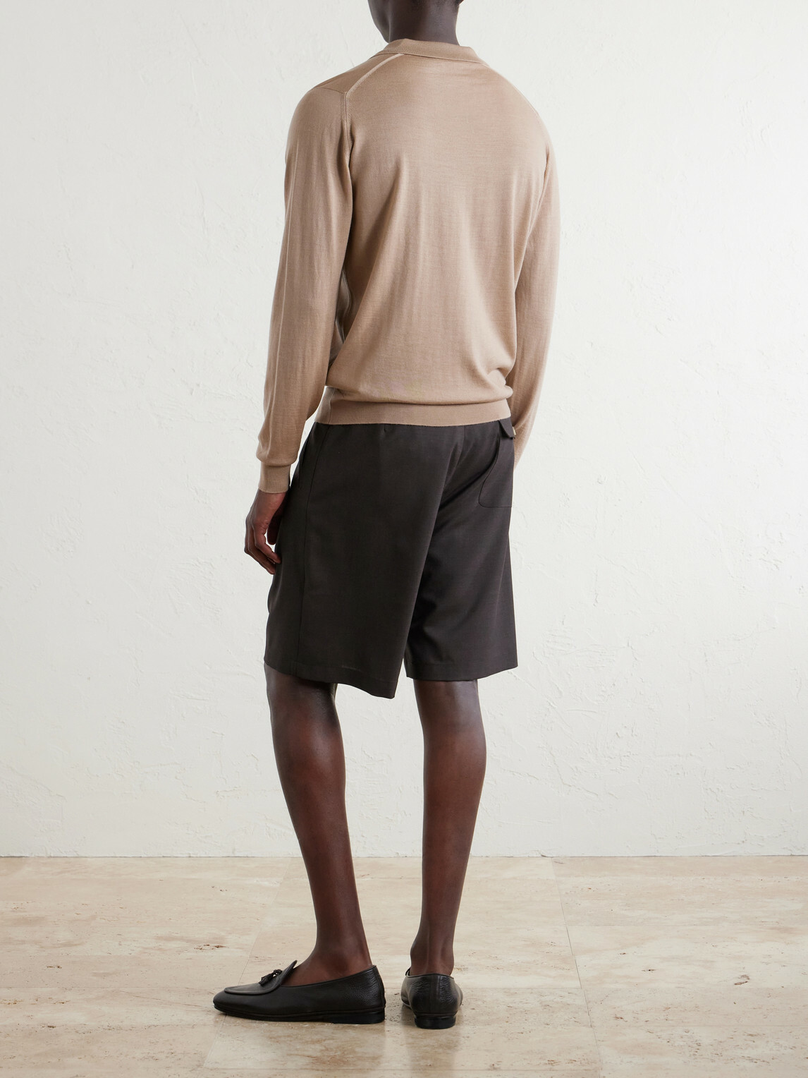 John Smedley - Caverhill Knitted Merino Wool Polo Shirt - Neutrals