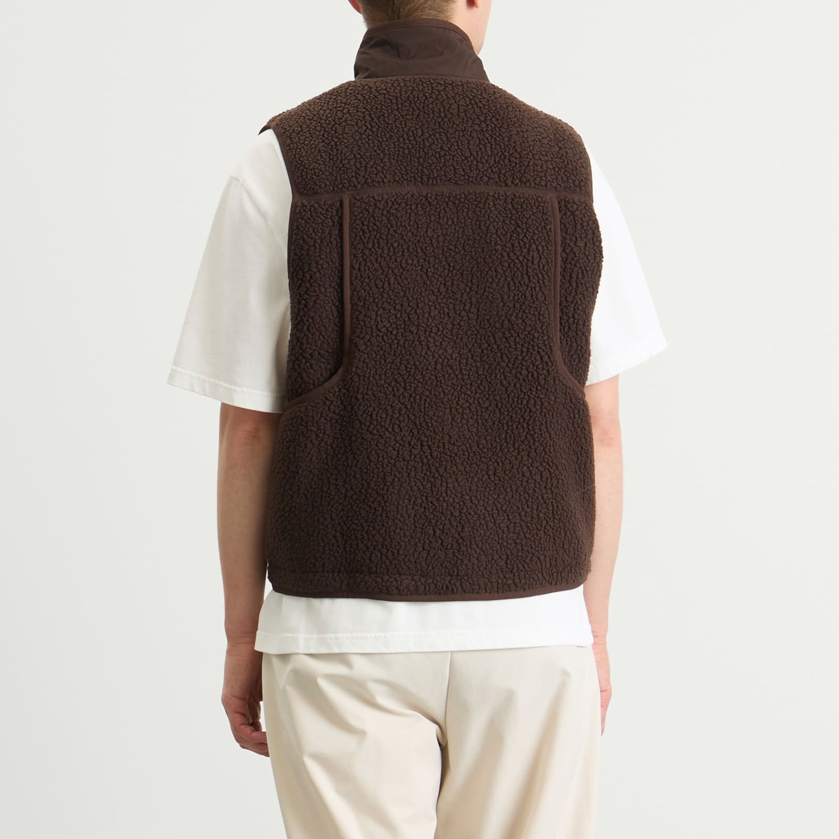 Pas Normal Studios Men's Off-Race Pile Fleece Vest in Light Brown