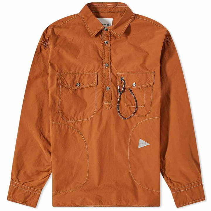 Photo: And Wander Men's Cordura Popover Shirt in Brown