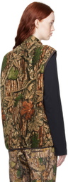 Gramicci Khaki Stand Collar Reversible Vest